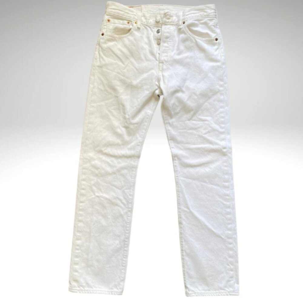 VTG Levi’s® 501® Original Fit Button Fly White Men's Denim Jeans 29x30